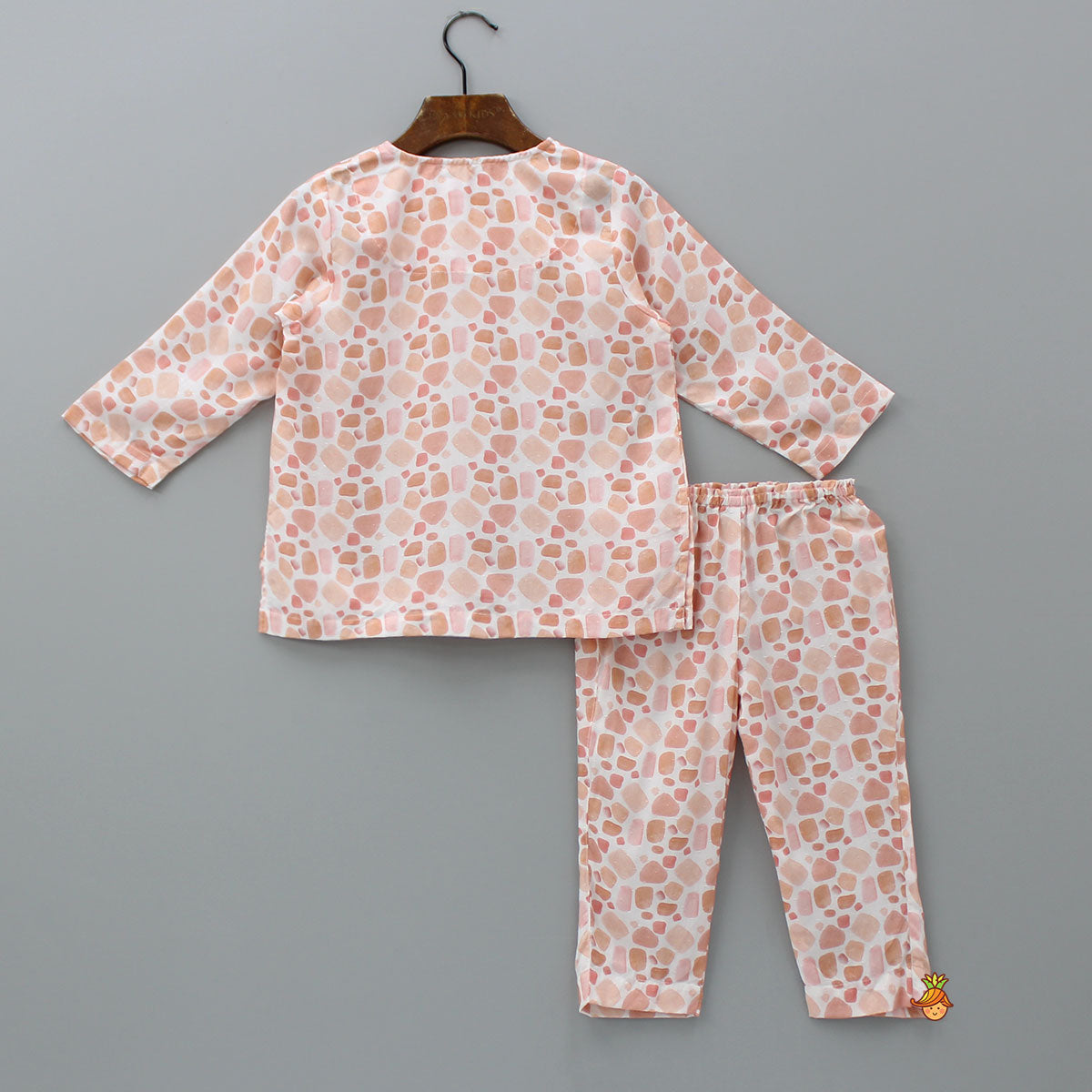 Printed Peach Bamboo Fabric Top And Pyjama