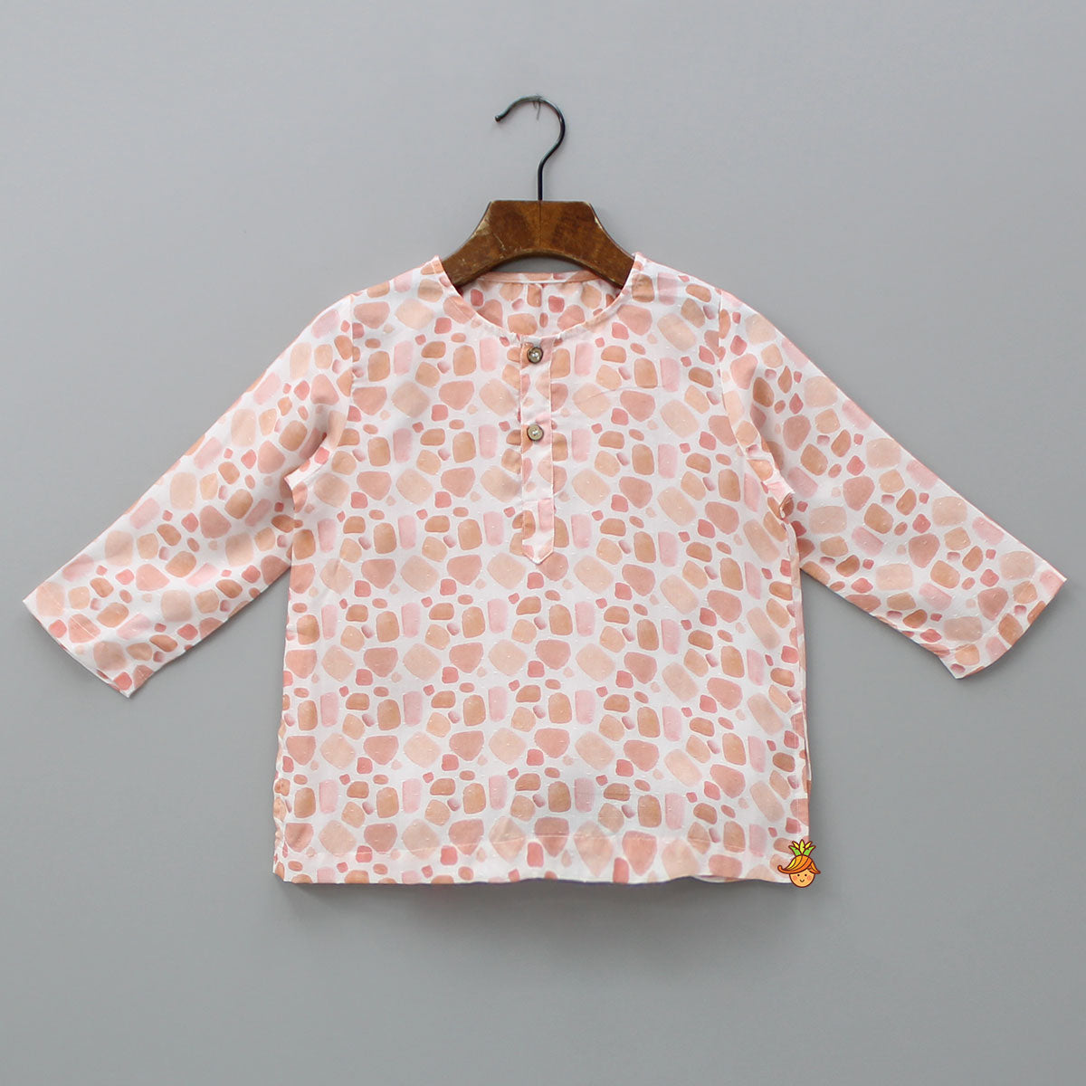 Printed Peach Bamboo Fabric Top And Pyjama