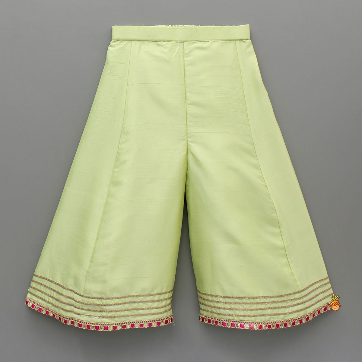 Stylish Asymmetrical Hem Kurti And Flared Palazzo