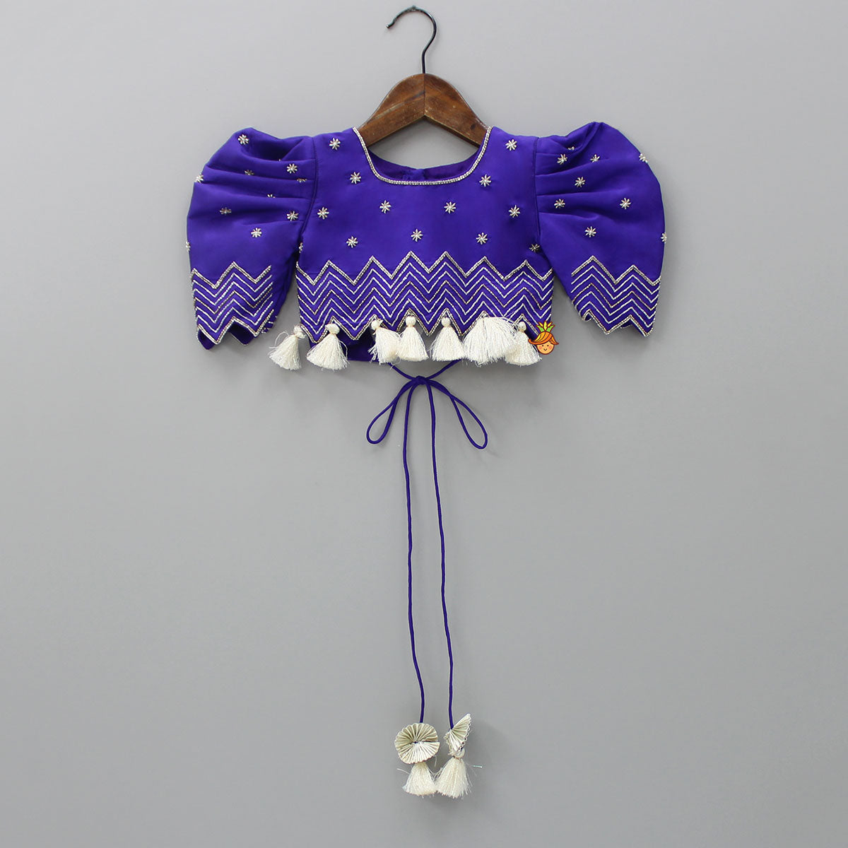Embroidered Purple Top And Lehenga With Net Dupatta