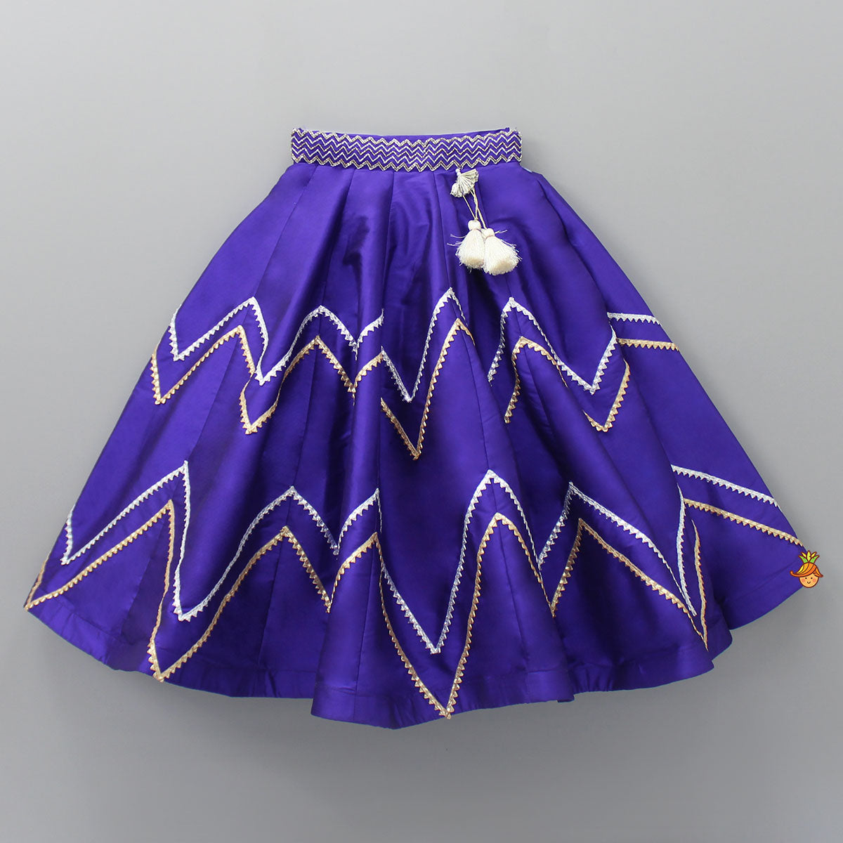 Embroidered Purple Top And Lehenga With Net Dupatta