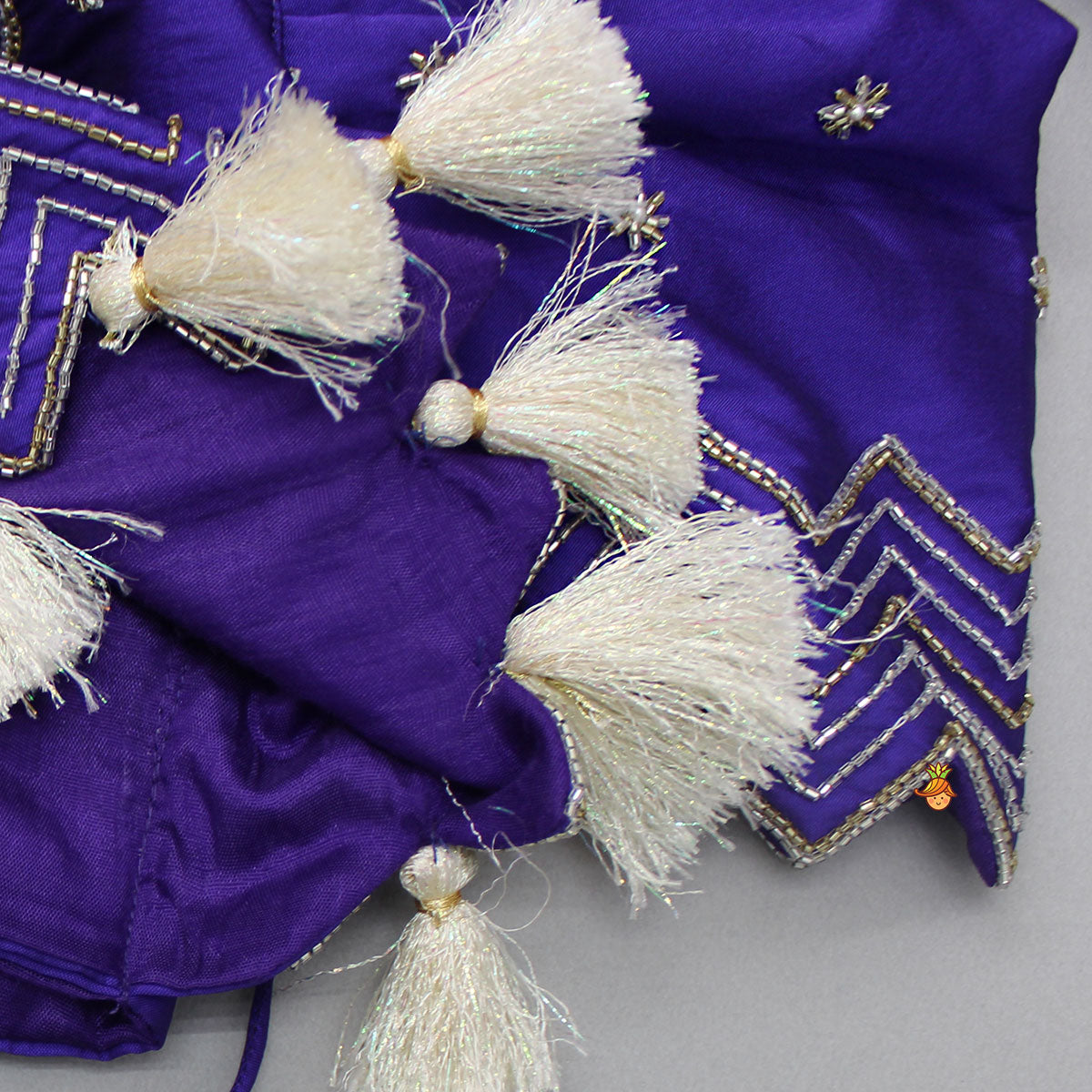 Embroidered Purple Top And Lehenga With Net Dupatta