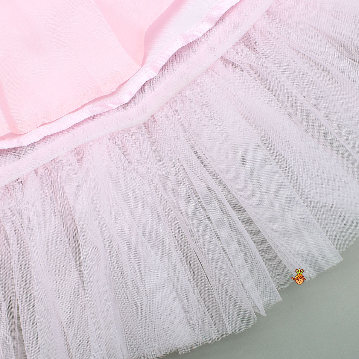 Pink Stylish Strappy Top And Ruffle Net Lehenga