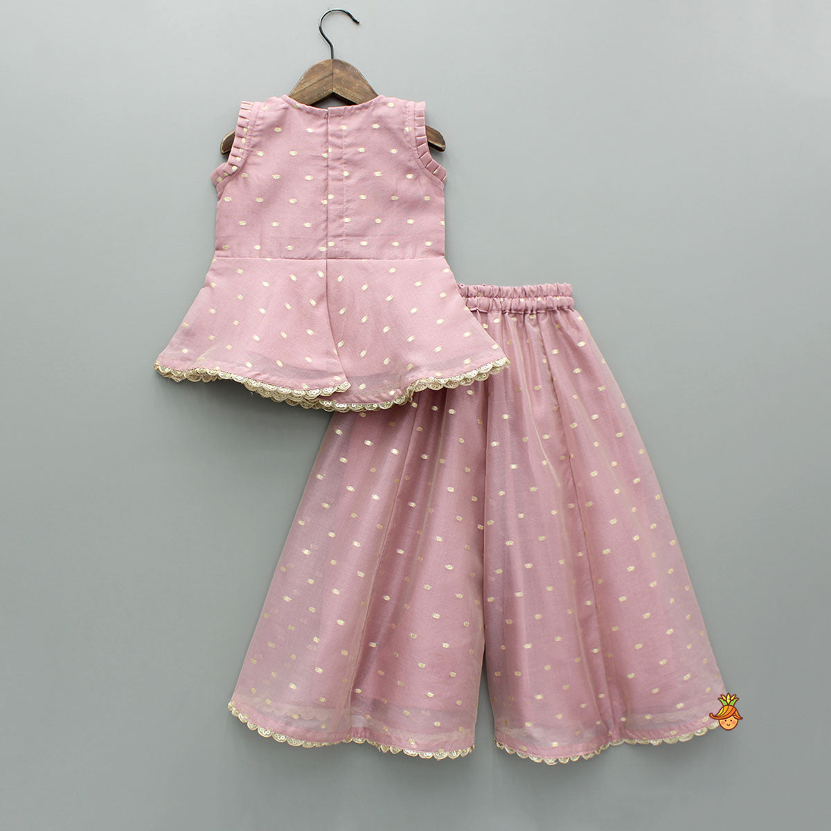 Flower Enhanced Kurti And Flared Palazzo