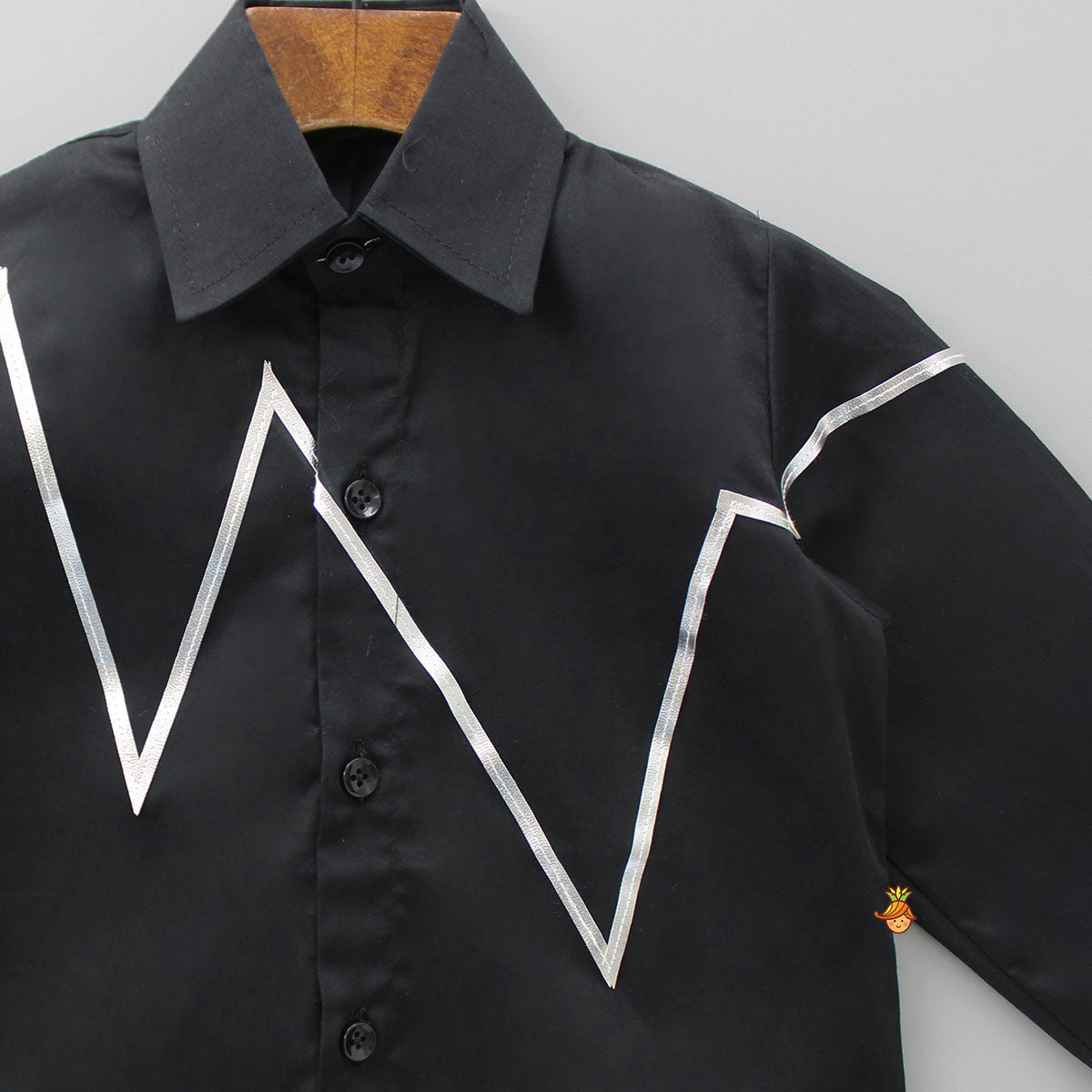 Lace Detail Black Shirt