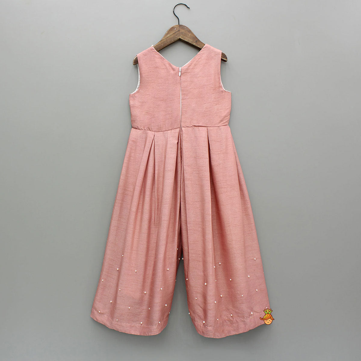 Embroidered Embellished Pink Jumpsuit
