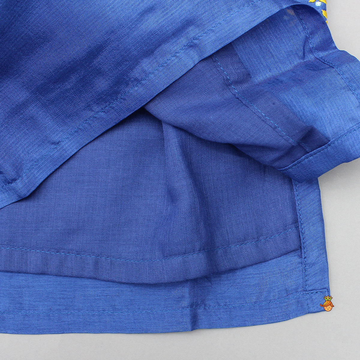 Blue Embroidered Jacket With Kurta And Pyjama