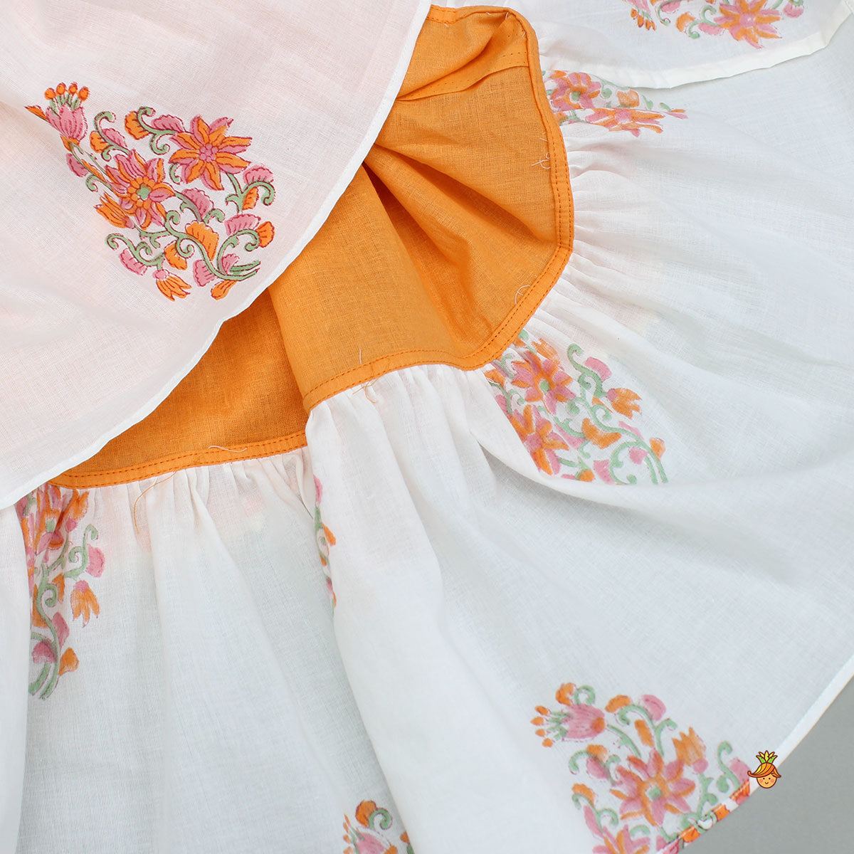 Bandhani Printed Tie Up Strap Top And Lehenga