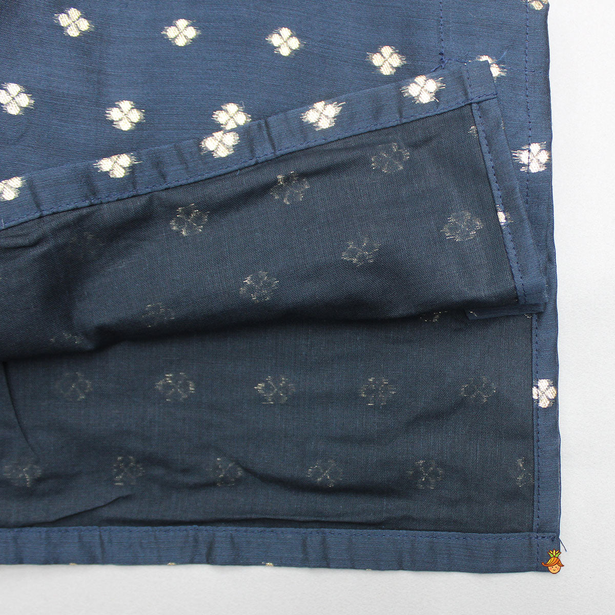 Chanderi Embroidered Blue Kurta And Pyjama