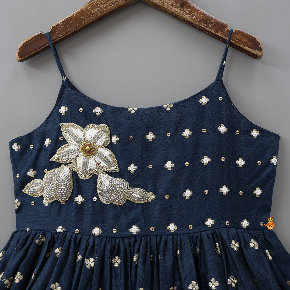 Embroidered Strappy Blue Kurti