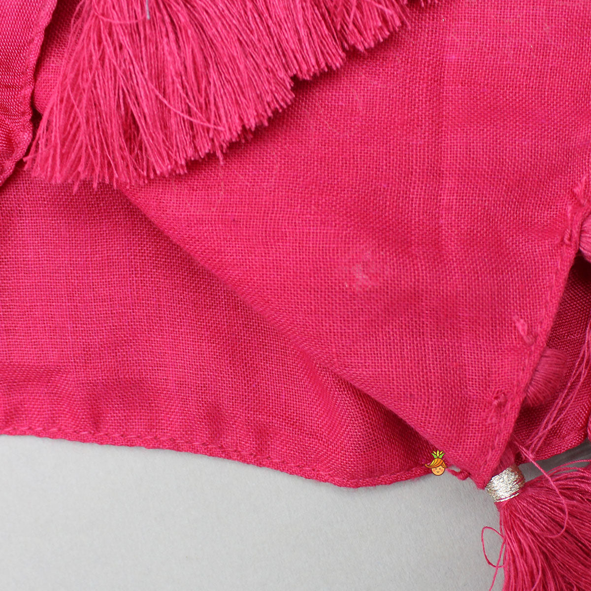 Embroidered Stylish Hem Pink Top And Pleated Lehenga