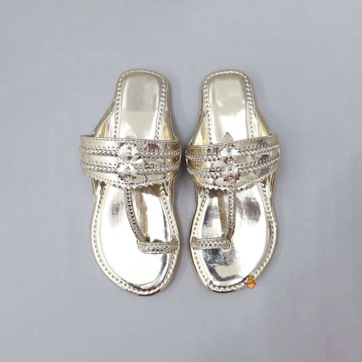 Shiny Braided Kolhapuri Flats