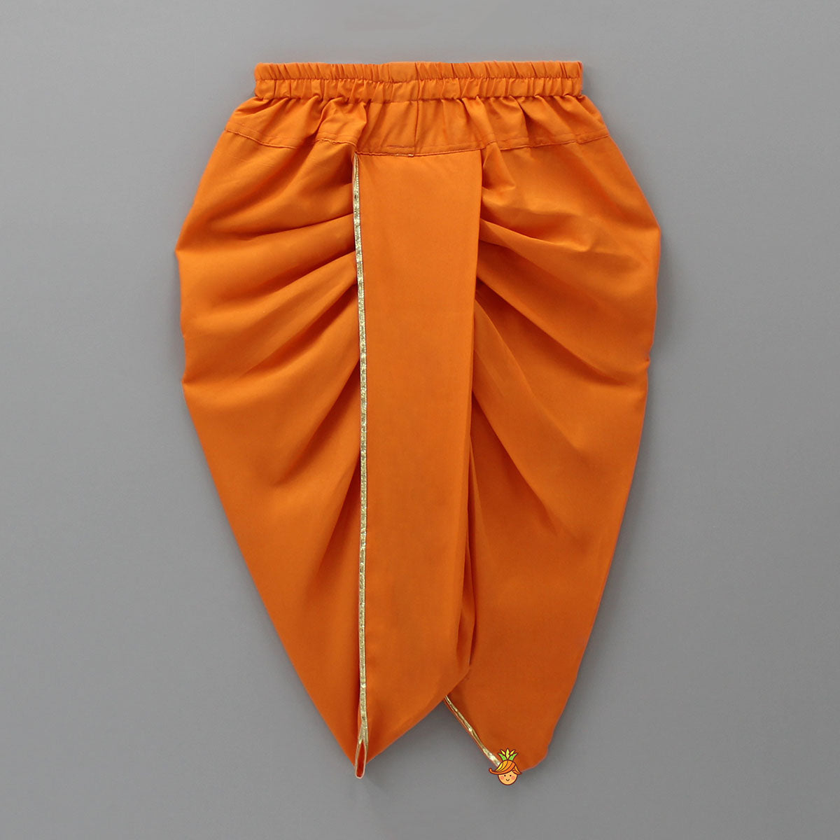 Yellow Embroidered Kurta And Dhoti With Mukut