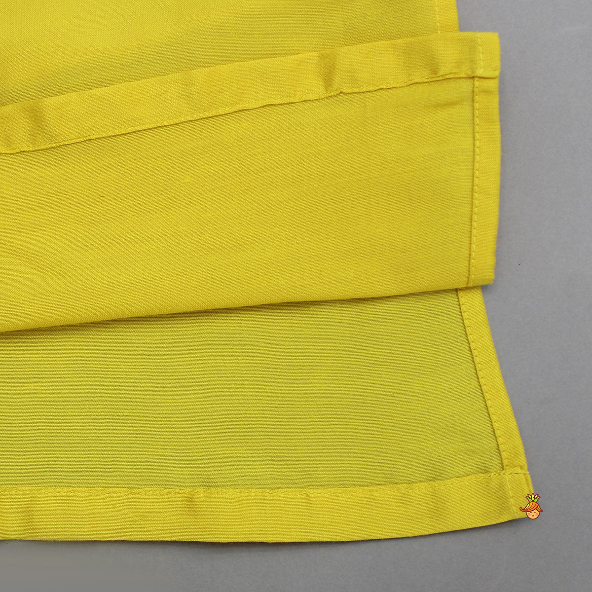 Yellow Embroidered Kurta And Dhoti With Mukut