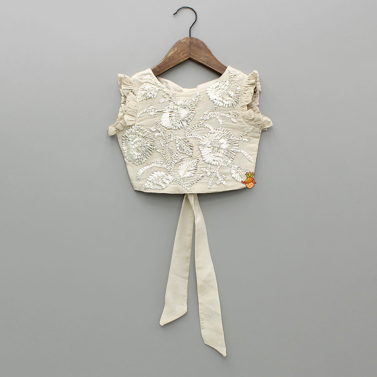 Gota Lace Embroidered Top With Lehenga