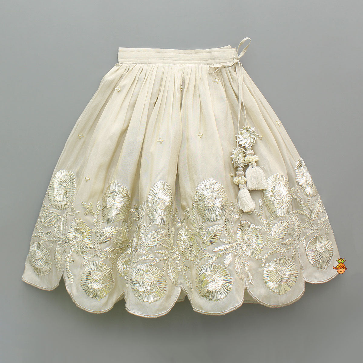 Gota Lace Embroidered Top With Lehenga