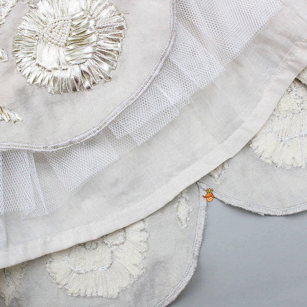 Gota Lace Embroidered Top With Lehenga