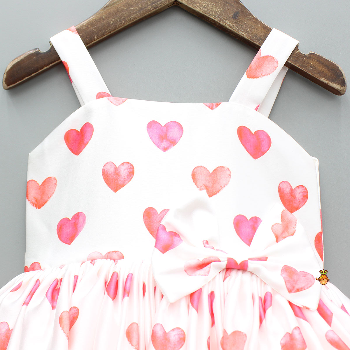 Heart Printed Strappy Dress And Bowie Headband