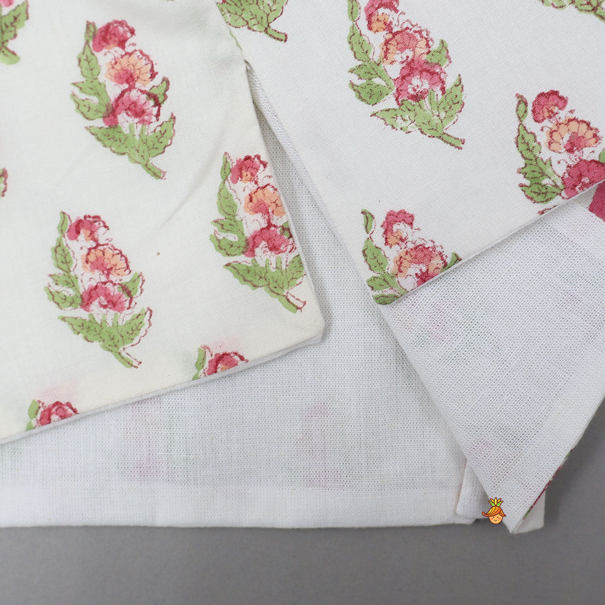 Multicoloured Floral Printed Kurta With Jacket And Dhoti