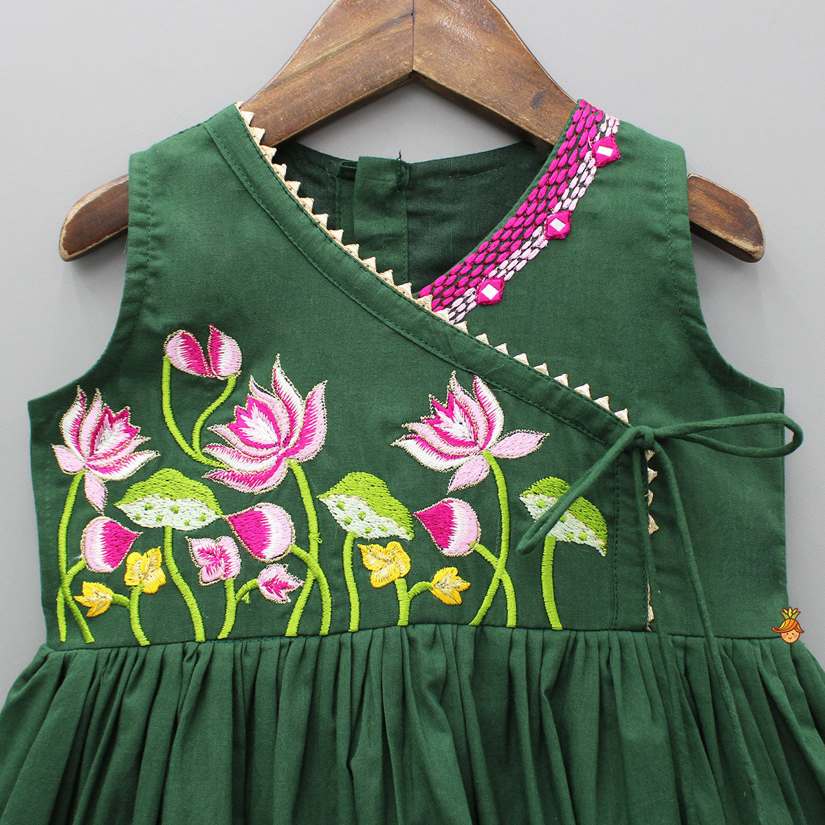 Green Multicolour Floral Embroidered Kurti