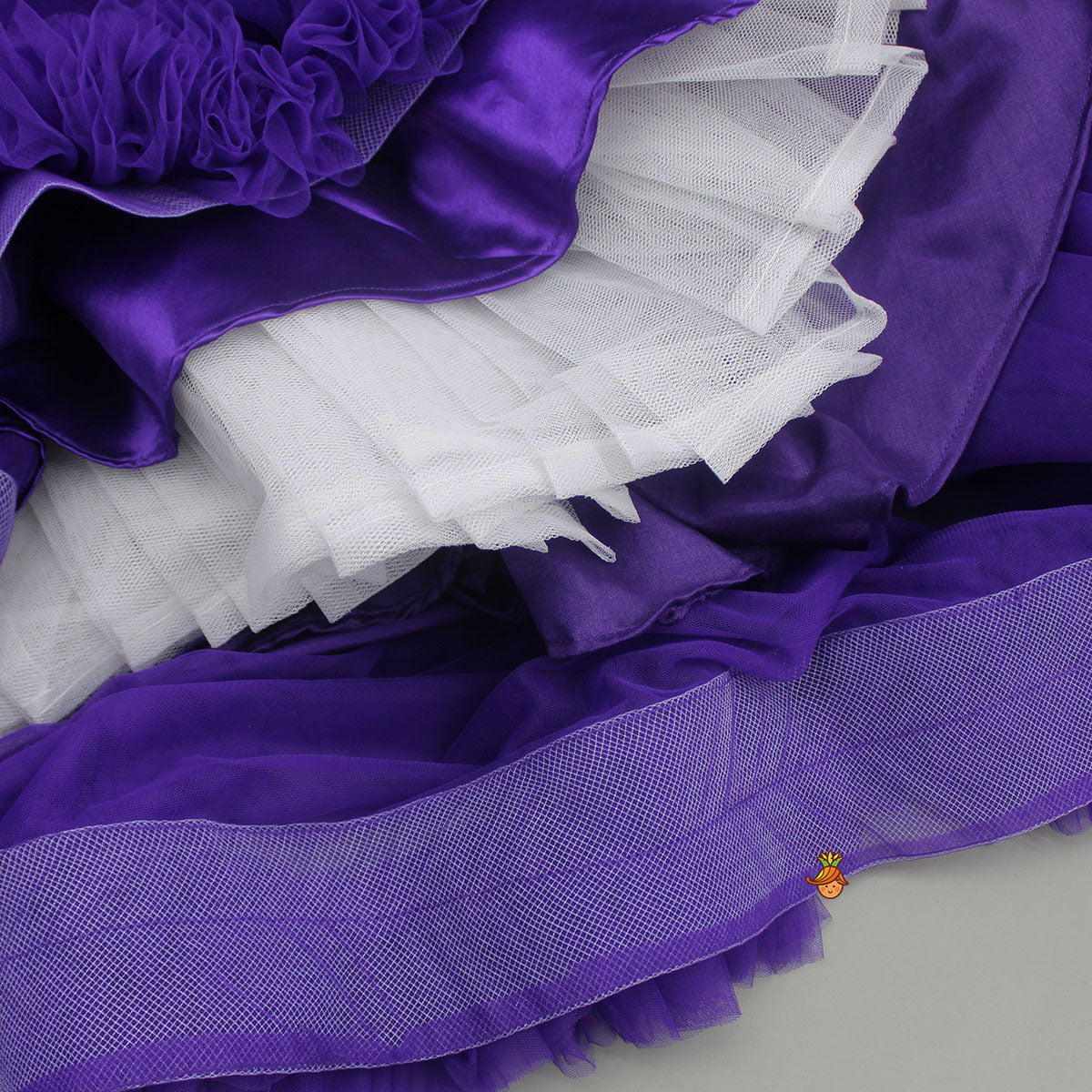 Purple One Shoulder High Low Dress With Matching Head Band And Detachable Bow