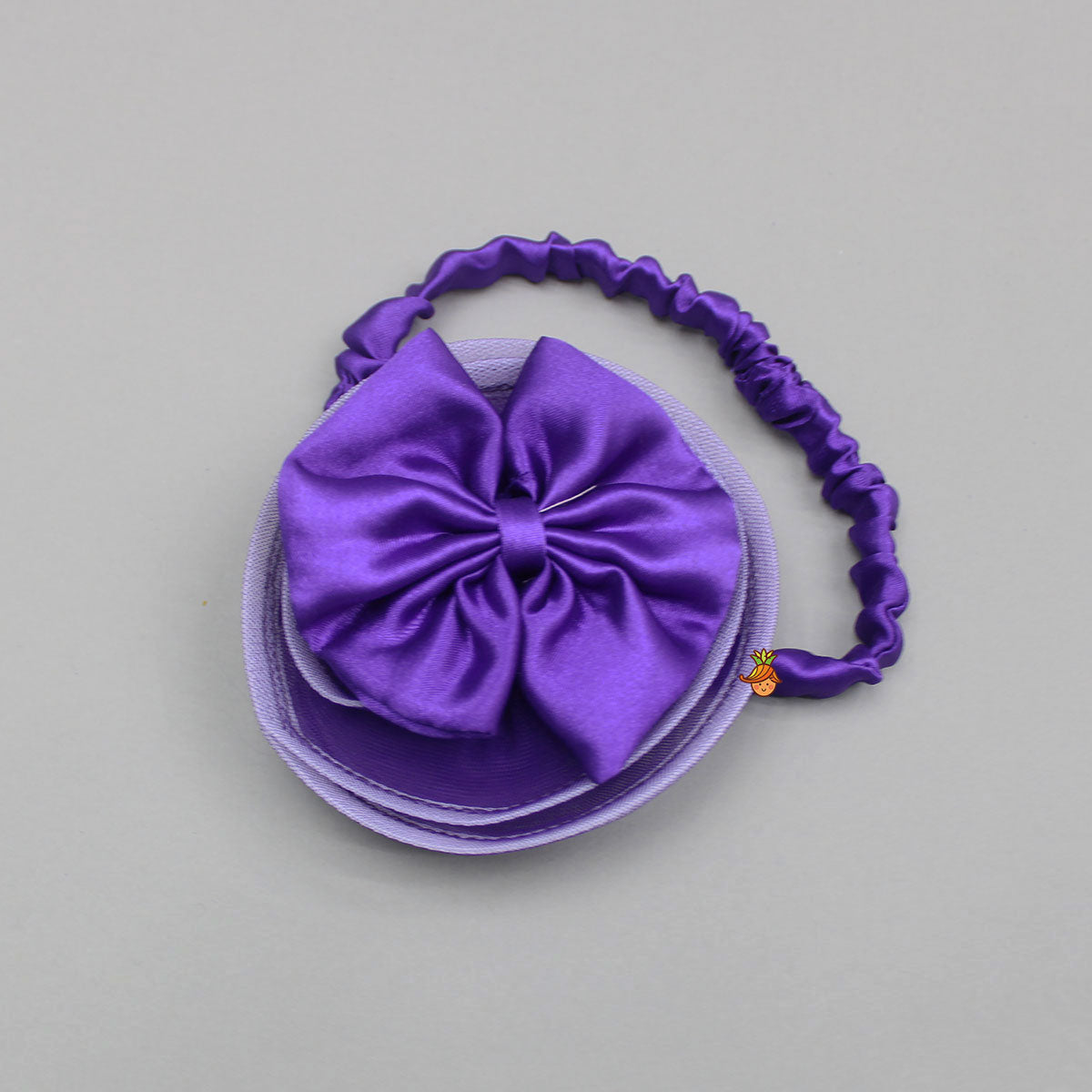 Purple One Shoulder High Low Dress With Matching Head Band And Detachable Bow