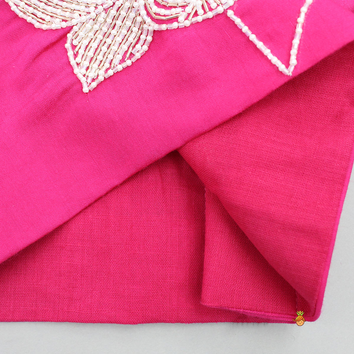 Lotus Embroidered Pink Top With Lehenga