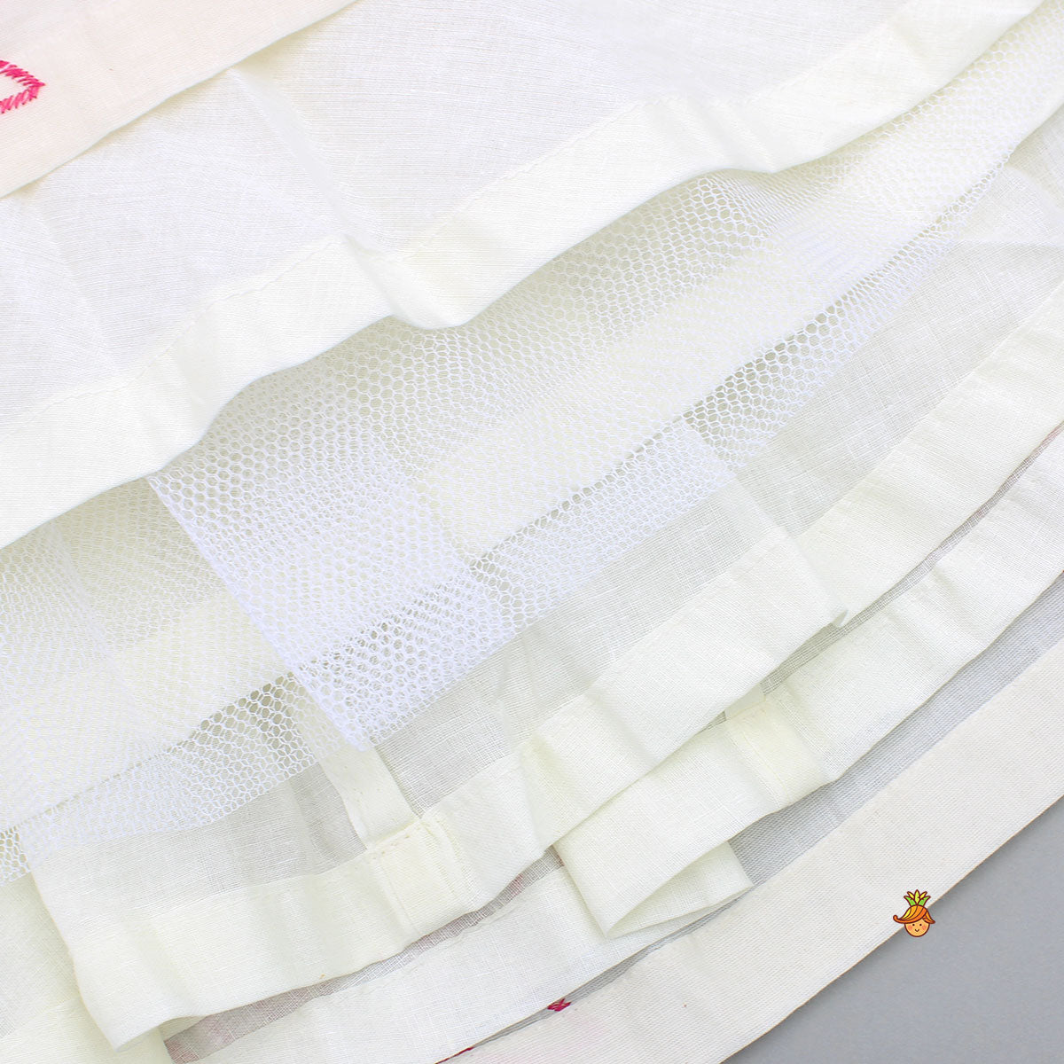 Lotus Embroidered Pink Top With Lehenga