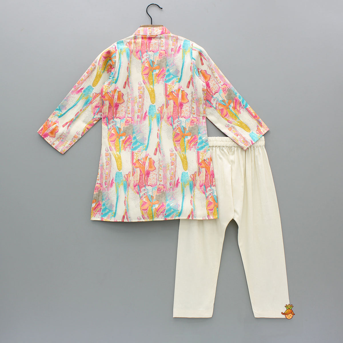 Multicoloured Printed Kurta And Pyjama