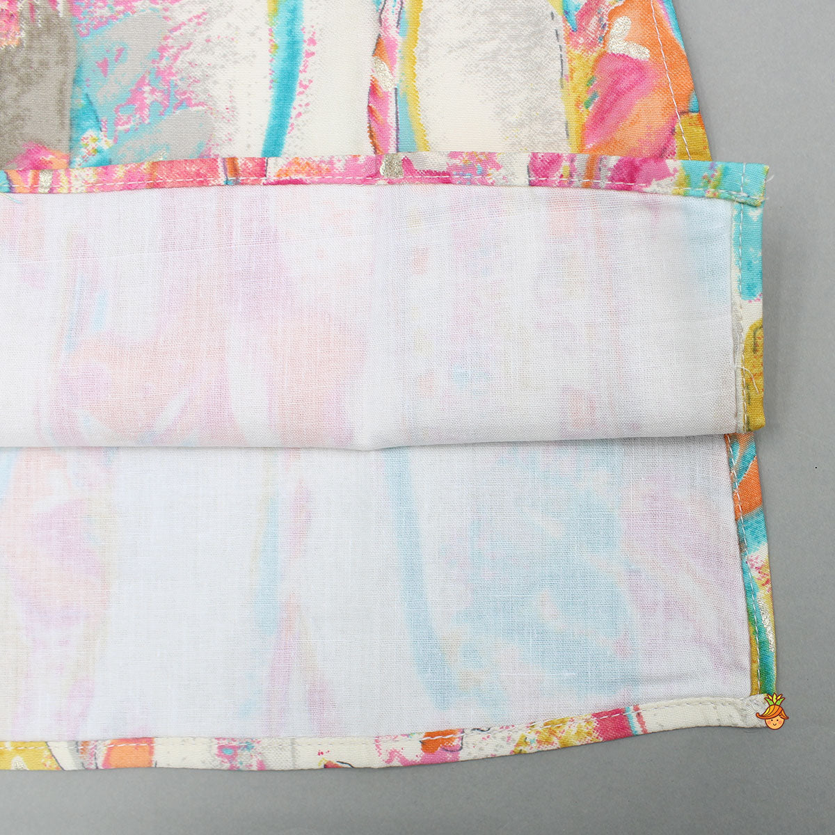 Multicoloured Printed Kurta And Pyjama