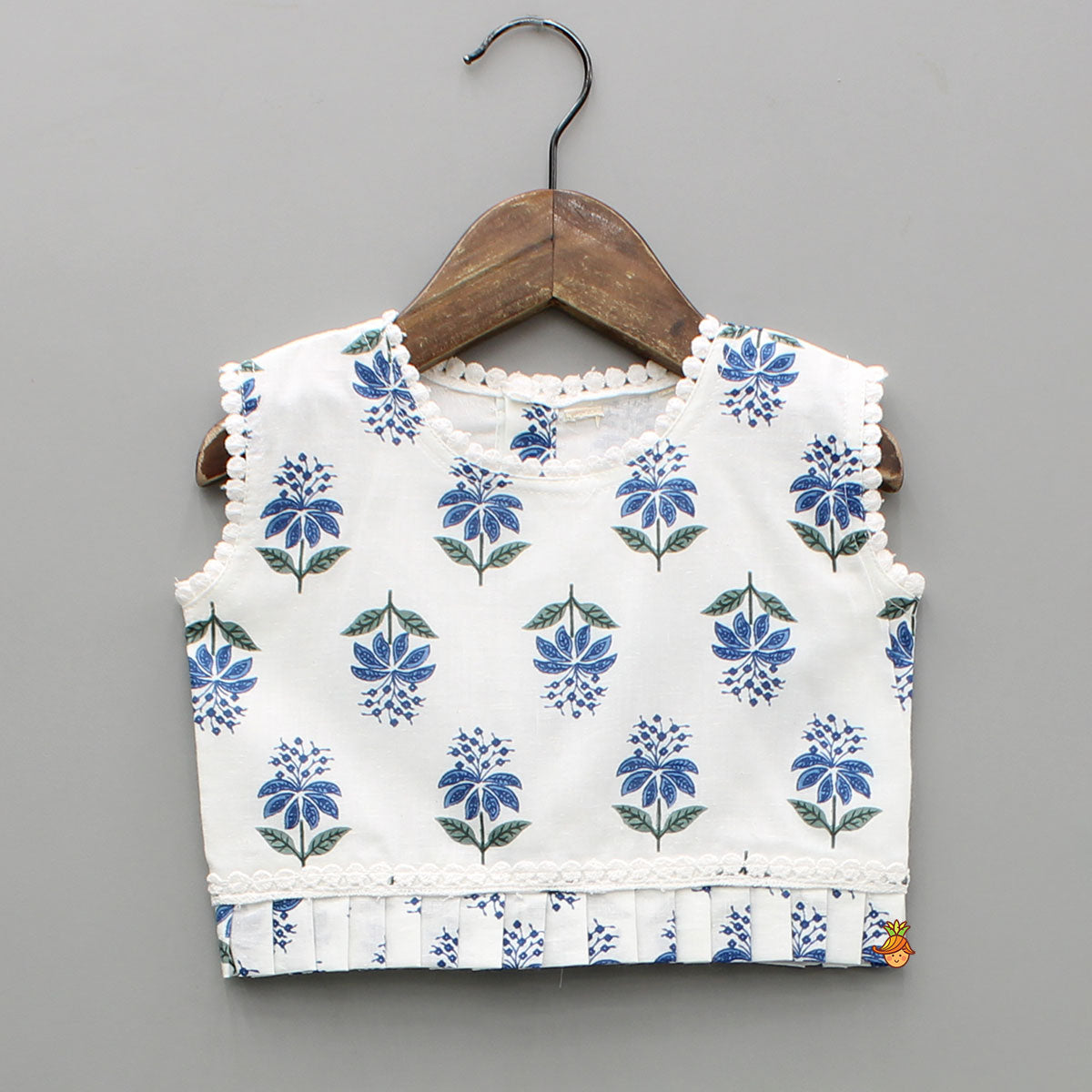 Floral Printed Top And Layered Lehenga
