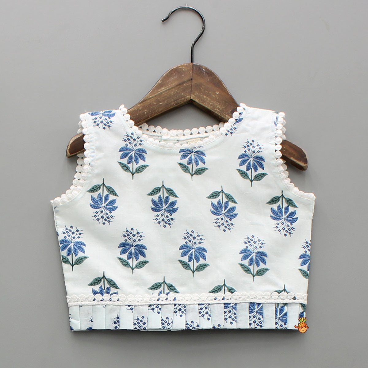 Floral Printed Top And Layered Lehenga