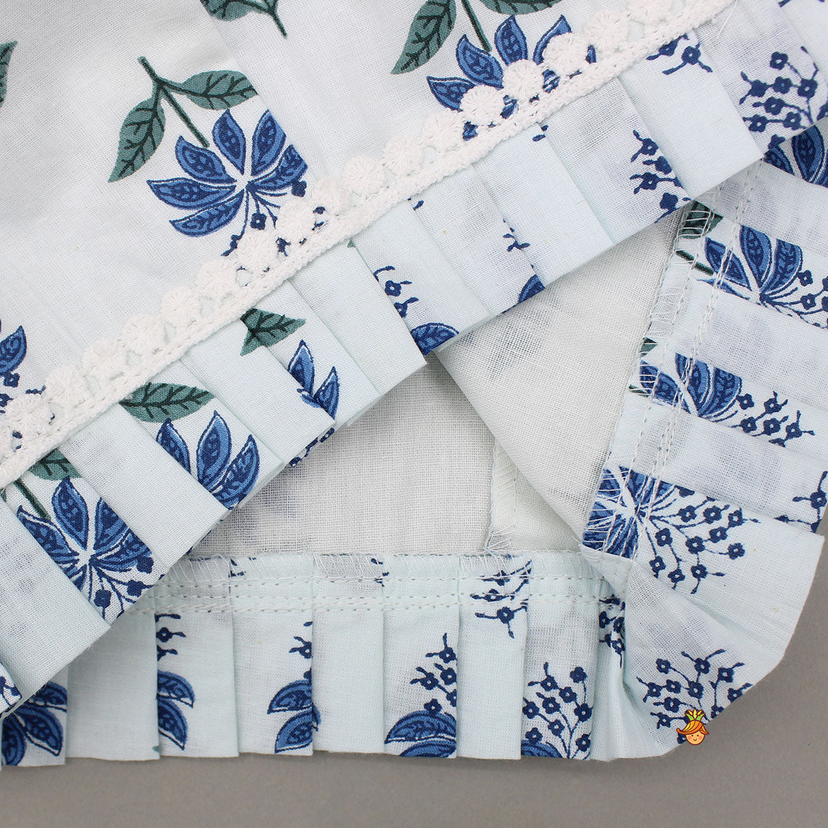 Floral Printed Top And Layered Lehenga