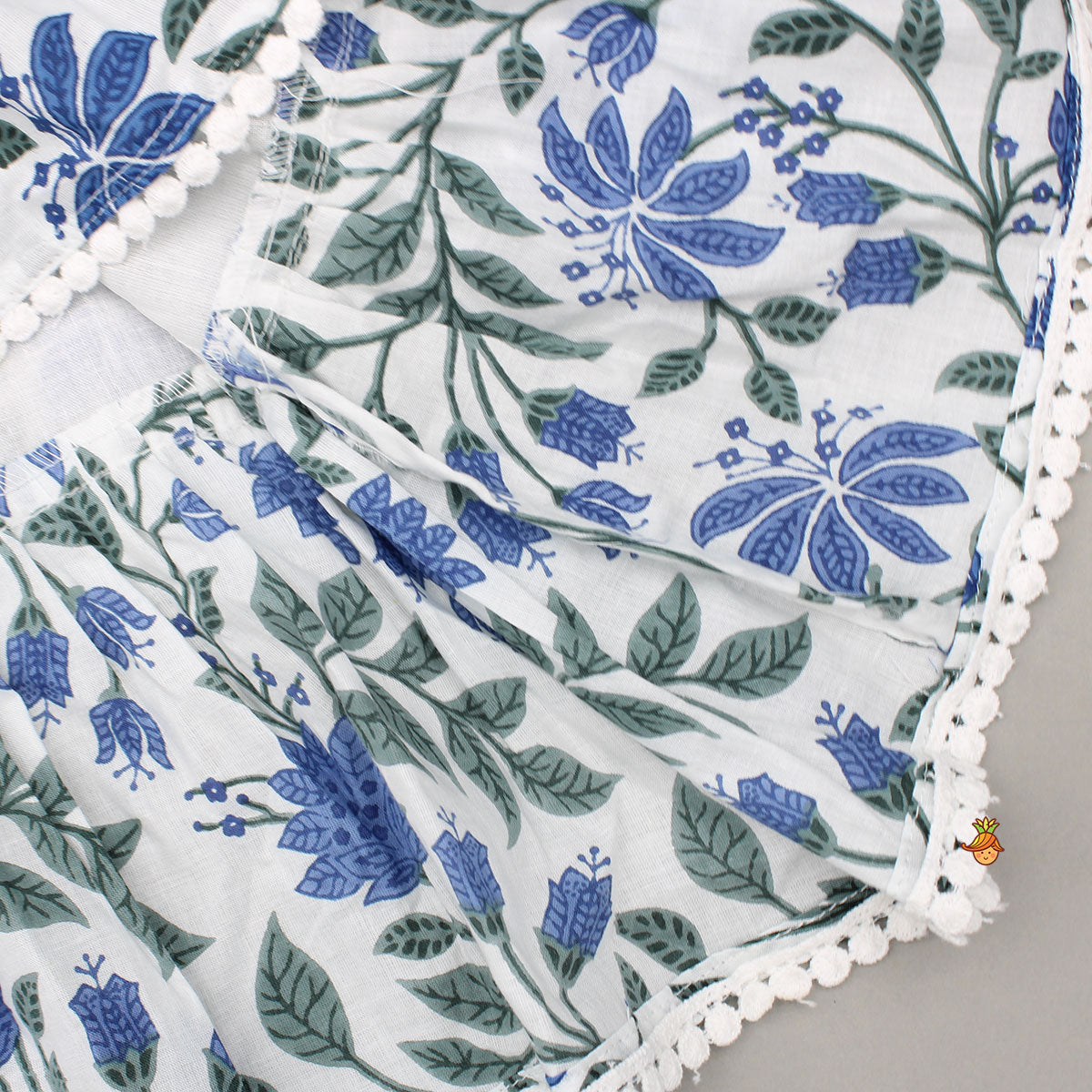 Floral Printed Top And Layered Lehenga