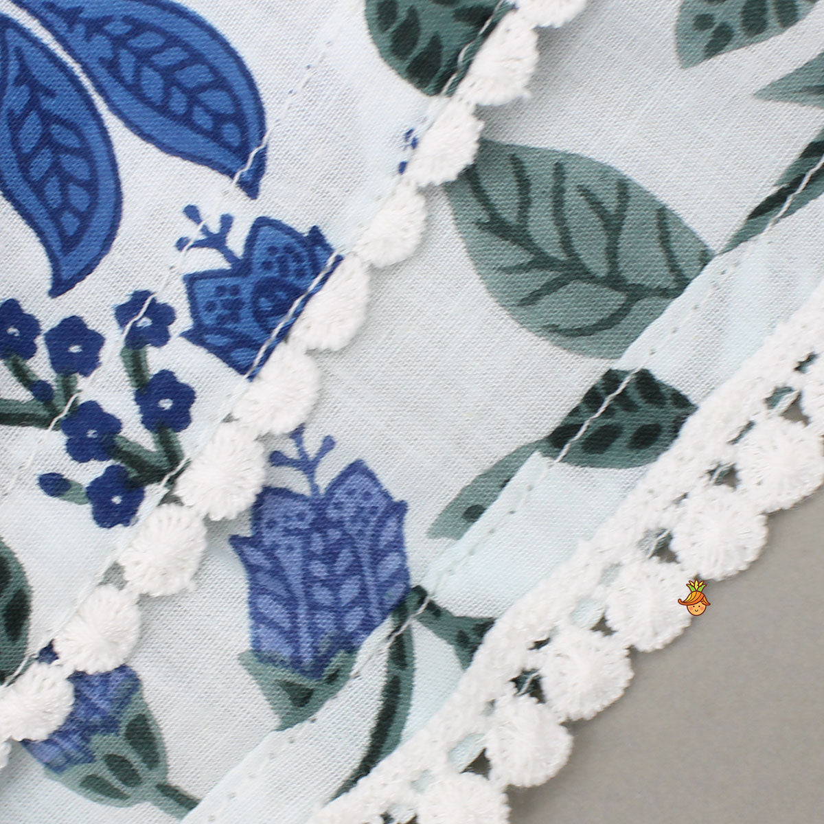 Floral Printed Top And Layered Lehenga