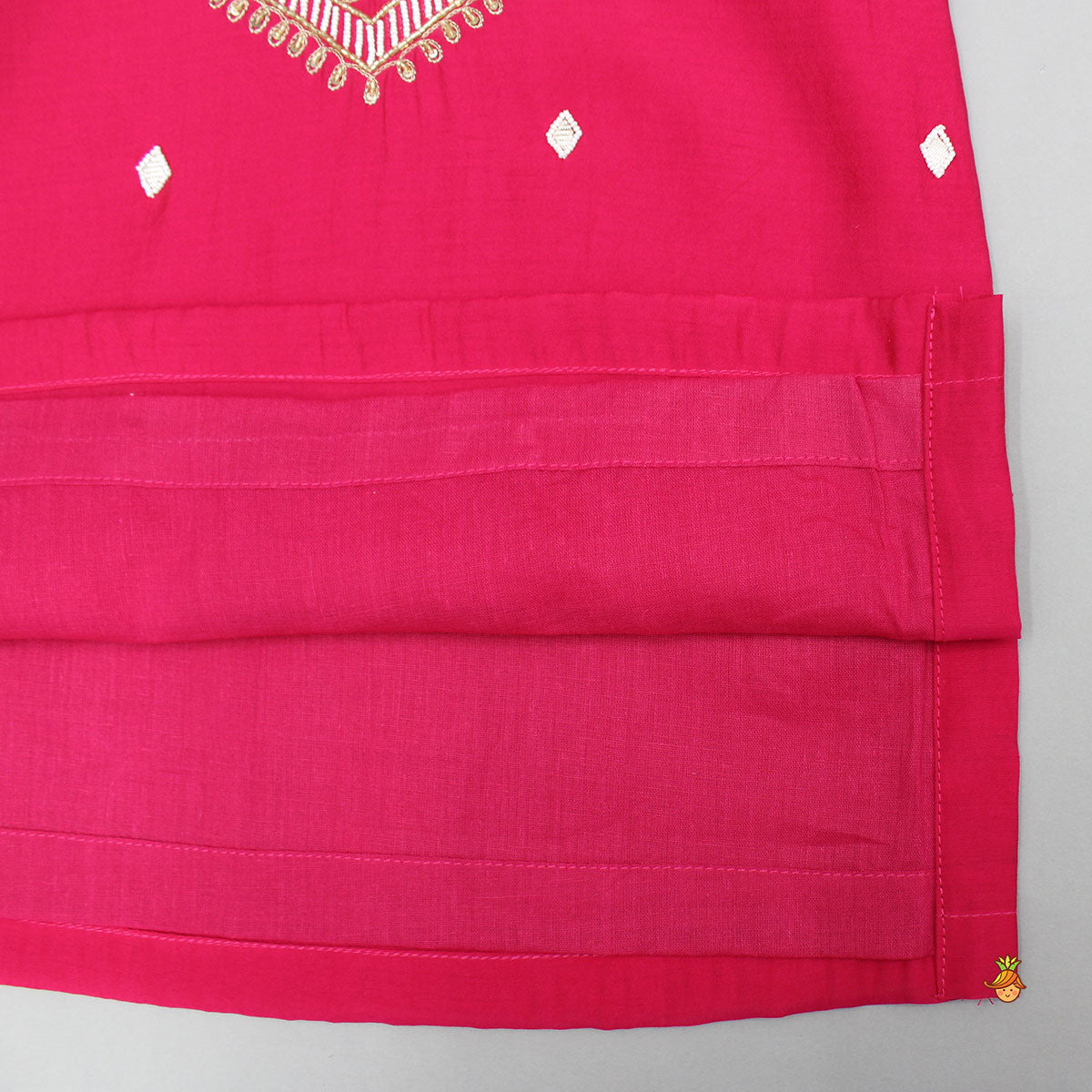 Embroidered Pink Kurta With Churidar