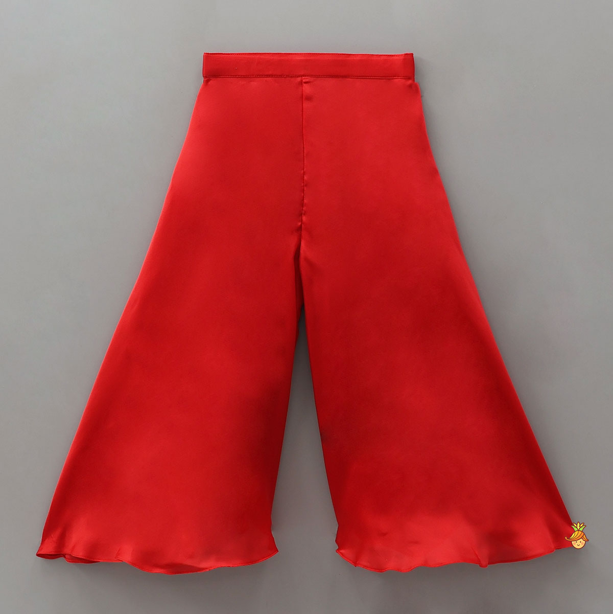 Red Embroidred Halter Neck Top With Flared Palazzo