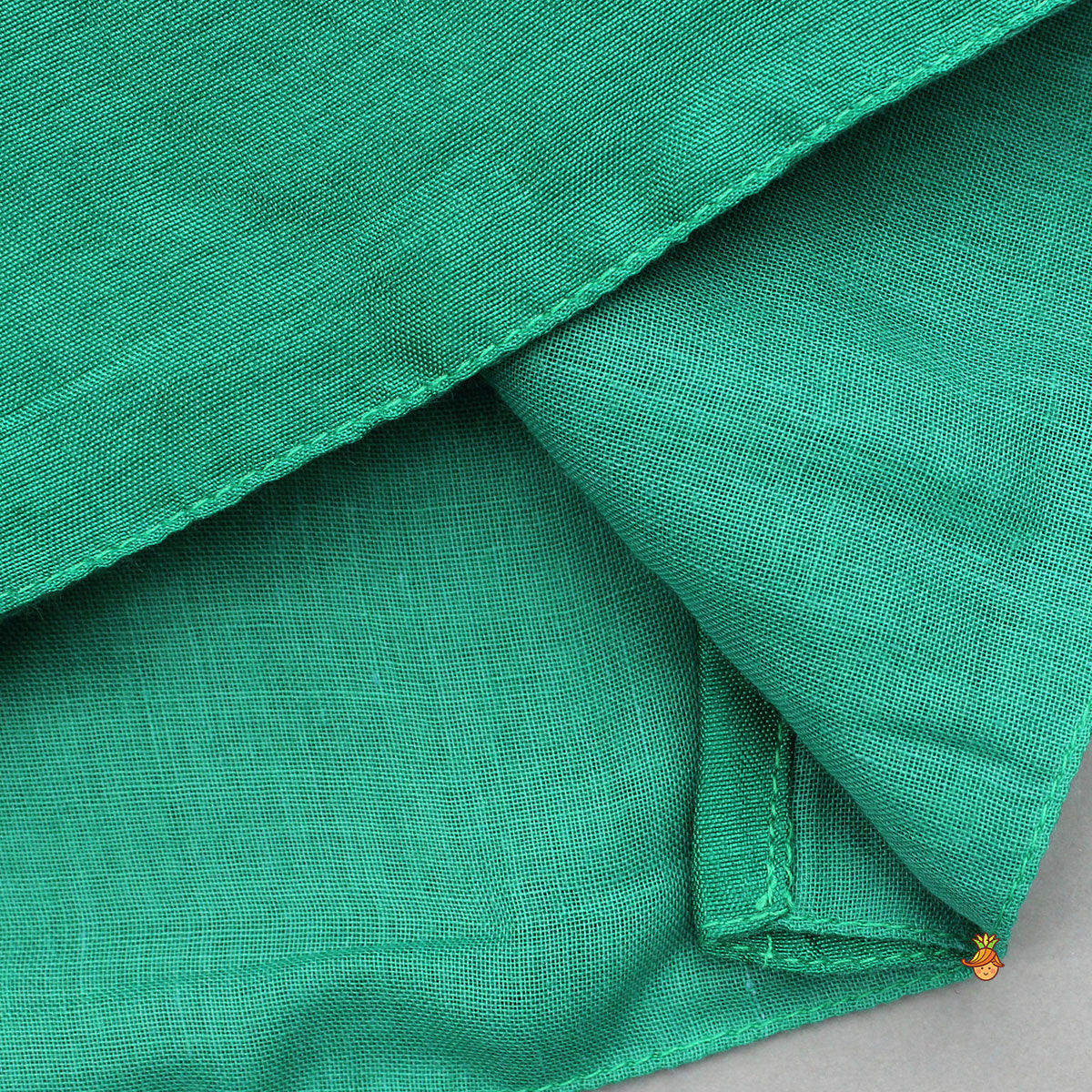 Green Dori Embroidered Strappy Top And Stylish Layered Lehenga