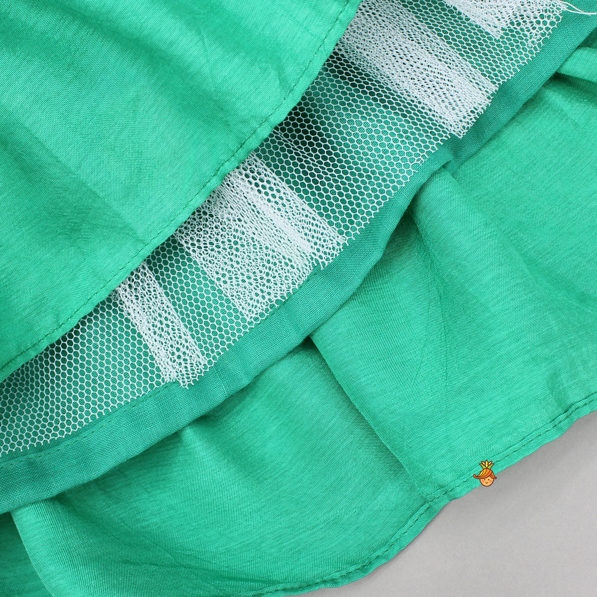 Green Dori Embroidered Strappy Top And Stylish Layered Lehenga