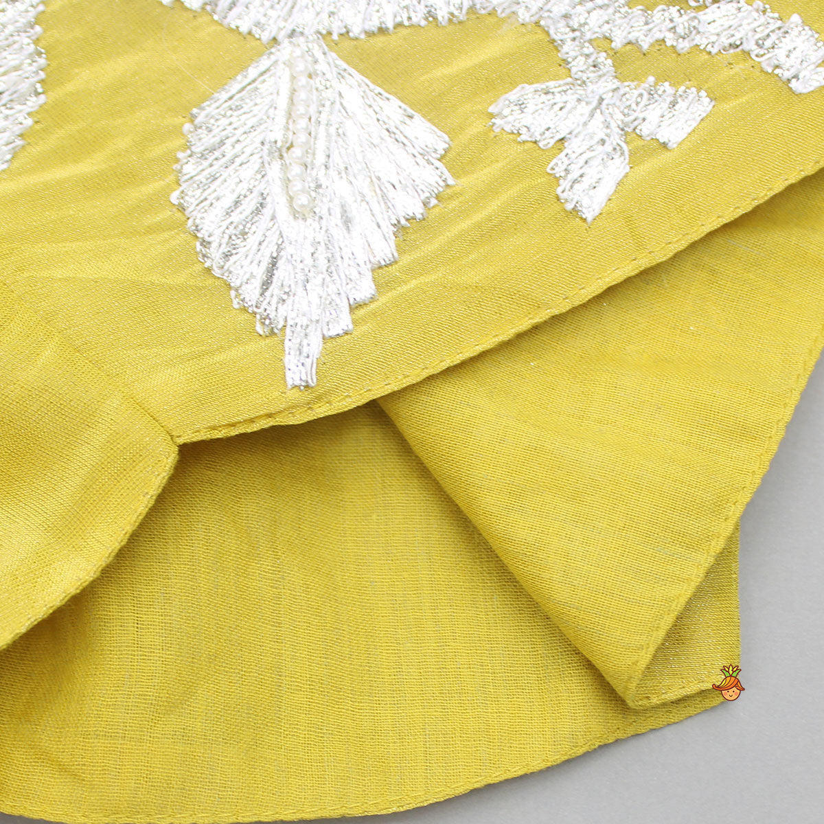 Yellow Gota Work Embroidered Top And Lehenga