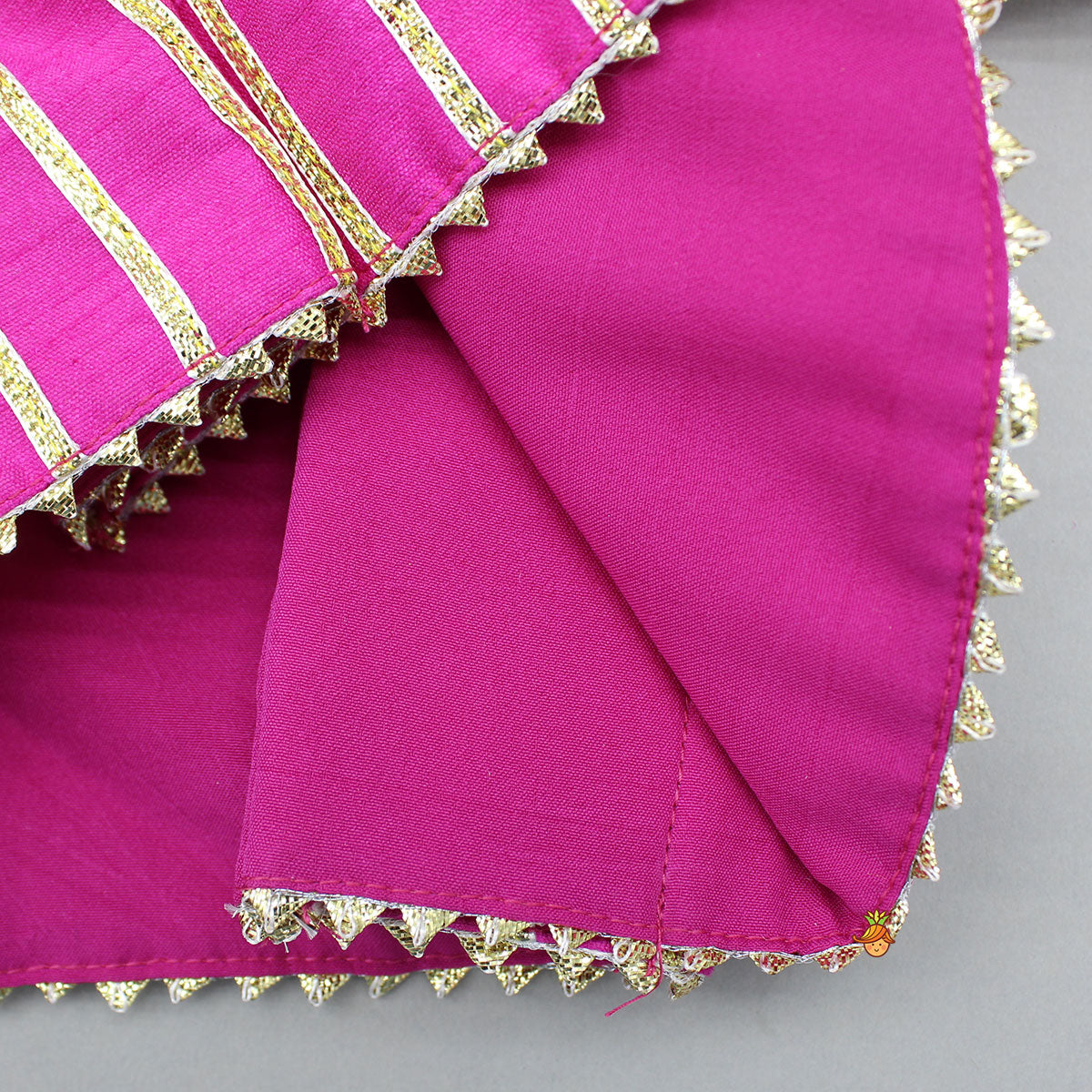 Pink Printed And Embroidered Top With Lehenga And Dupatta