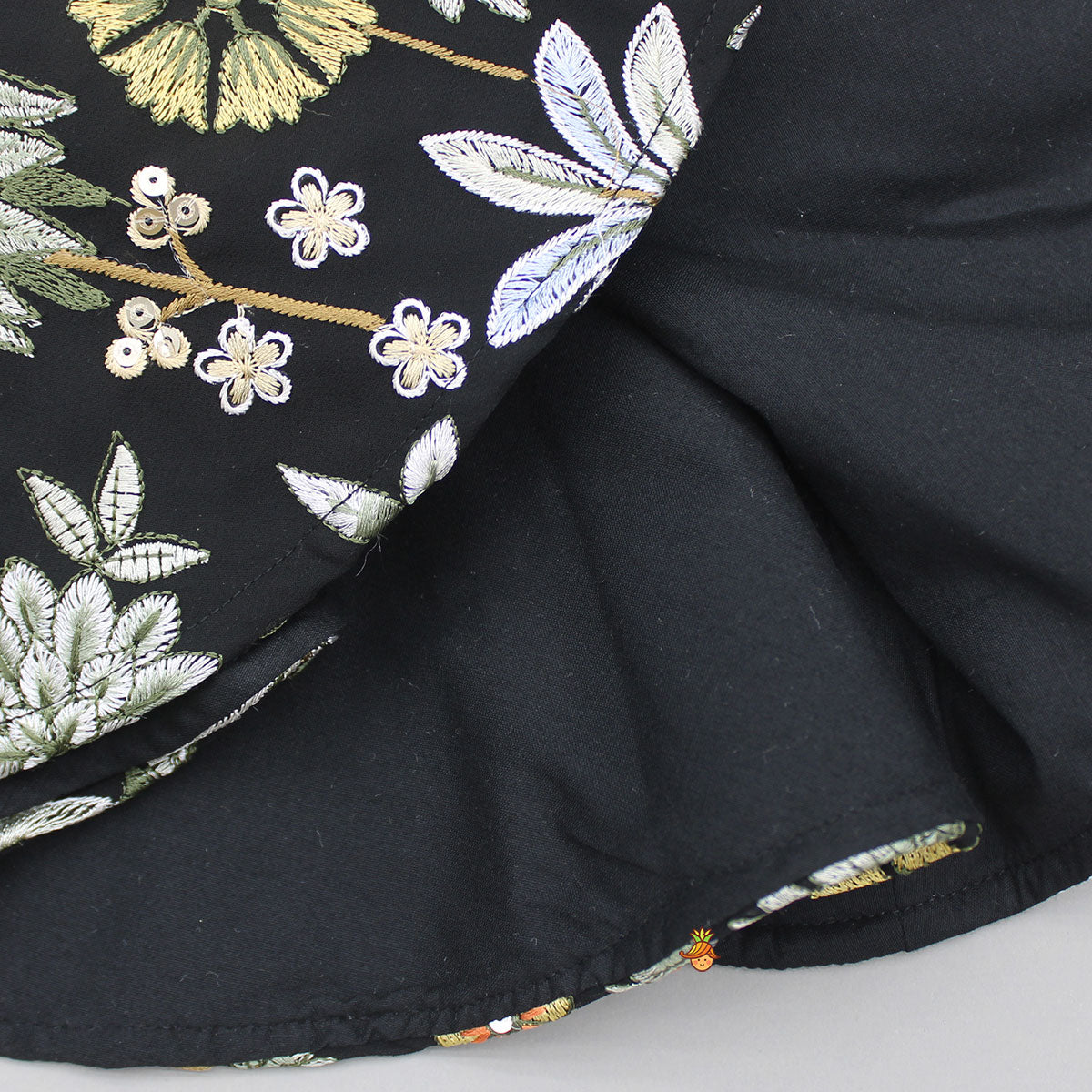 Embroidered Black Jacket Style Top And Flared Palazzo