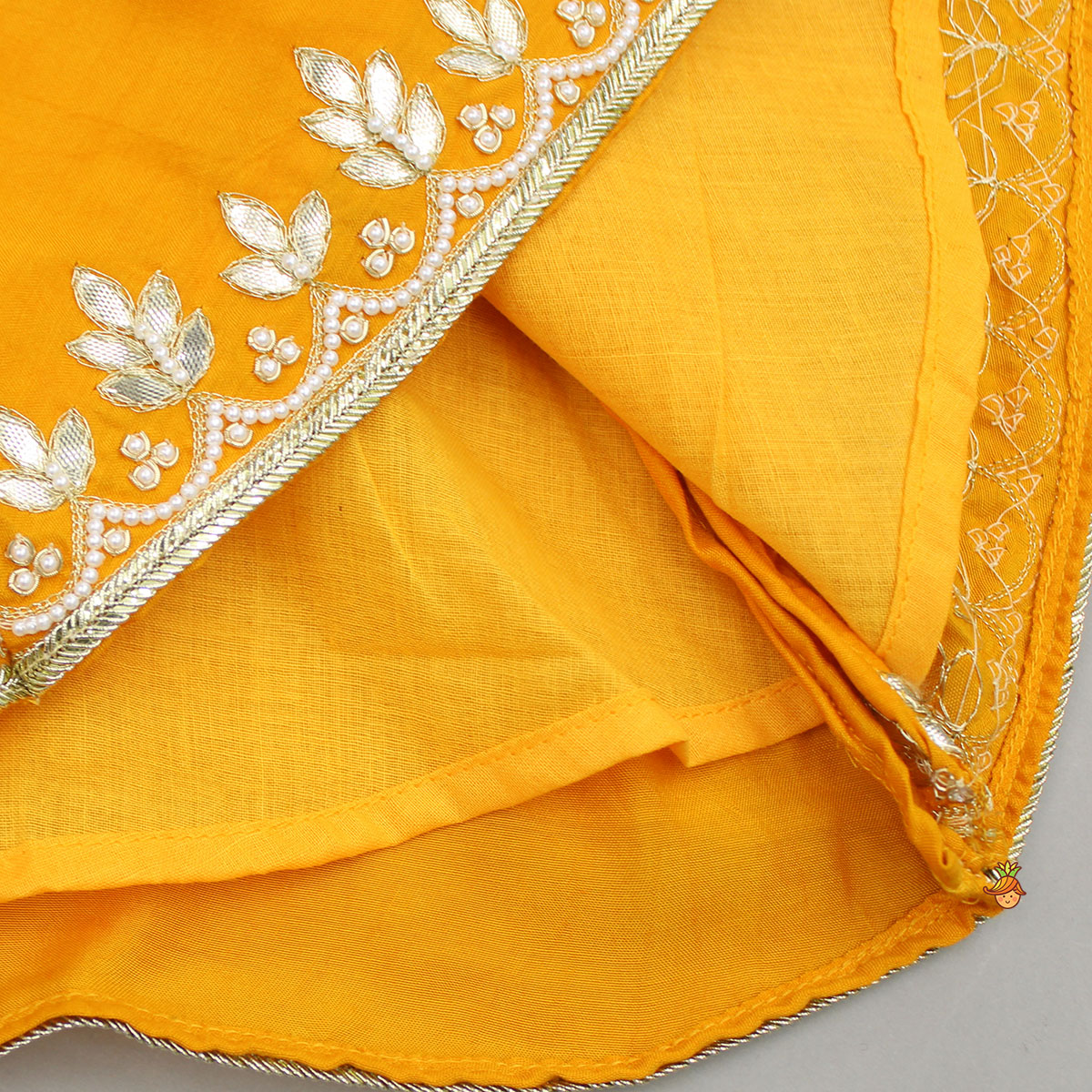 Embroidered Mustard Kurti And Sharara