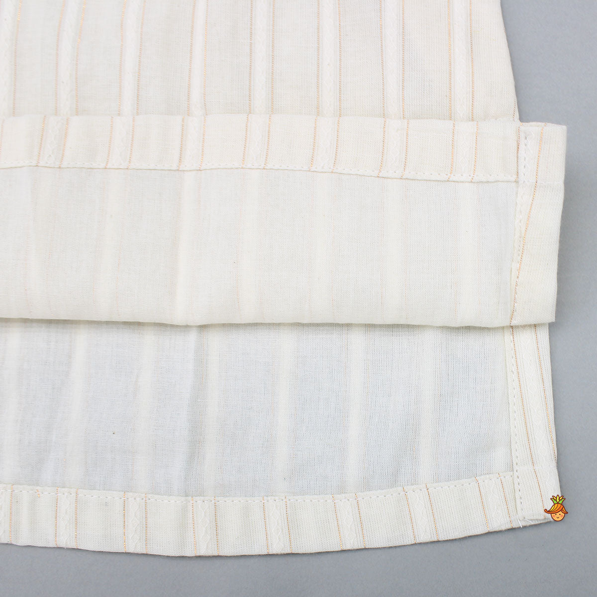 Cream Kurta And Heart Embroidered Jacket With Pyjama