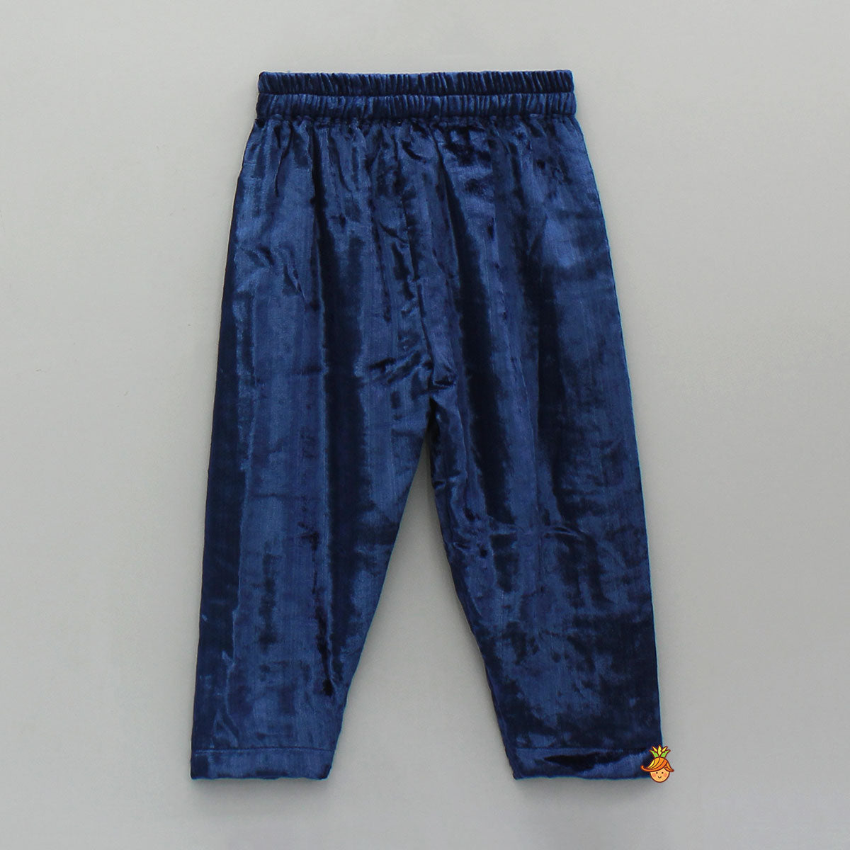 Blue Embroidered Velvet Kurti And Pant