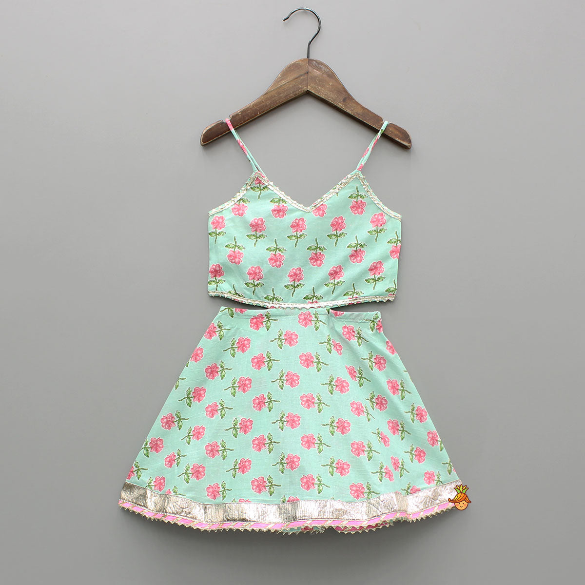 Floral Printed Stylish Backless Kurti With Sharara And Dupatta