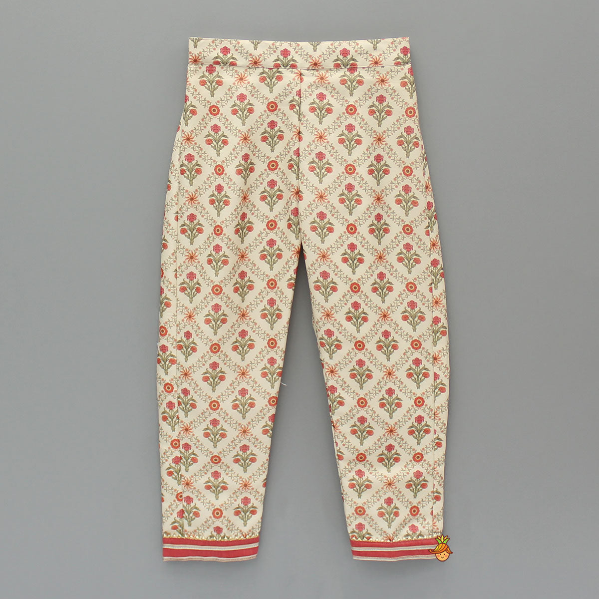 Multicolour Printed Kurti And Pant With Dupatta