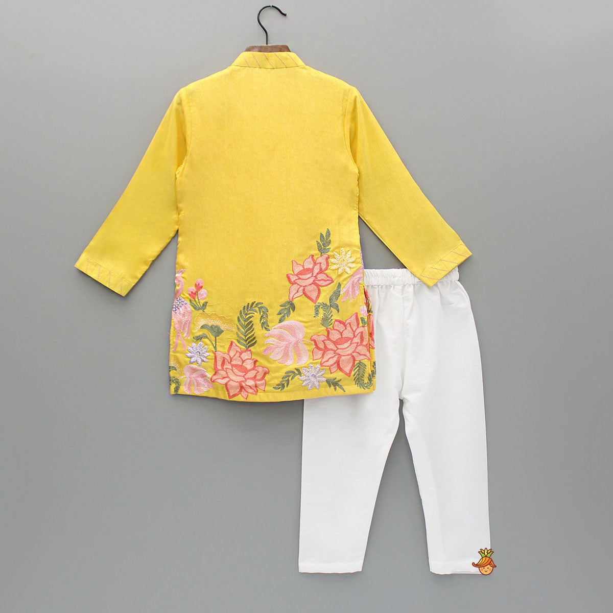 Yellow Embroidered Kurta And Pyjama