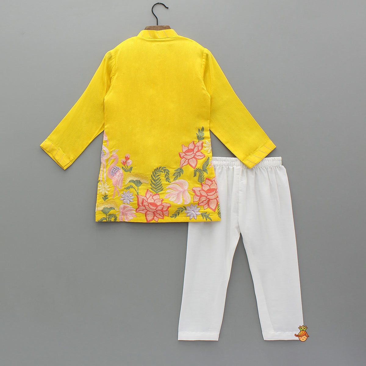 Yellow Embroidered Kurta And Pyjama