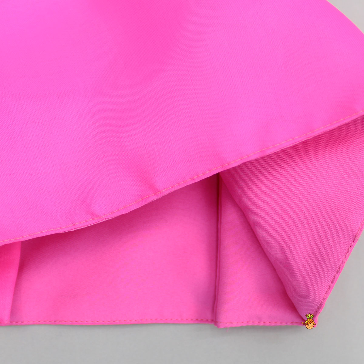 Pink Embellished Strappy Top And Printed Draped Skirt